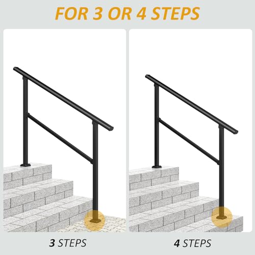 ROOMTEC 2 Pack 4 Step Hand Rails for Outdoor Steps,54.2"x36"Stair Railing by ROOMTEC - Used condition - Image 7