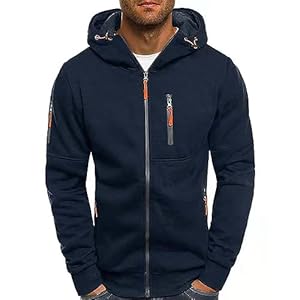Hoodies for Men Zip up Lightweight Hoodie Big and Tall Sweatshirt Casual Fashion Jackets Fall Tops with Zip Pockets