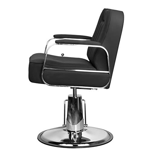 Activeshp Rufo Friseurstuhl Friseursessel Barberstuhl Bedienungsstuhl Friseureinrichtung Schwarz| 360 Grad drehbar | höhenverstellbar mit hydraulikpumpen |