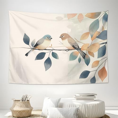 Tapisserie murale aquarelle style chinois pour un salon zen nature