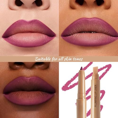 Image of Matte Lip Liner Pencil, Long-Lasting Creamy Formula with Silicone Smudger, Waterproof Non-Staining Crayon for Lip Contouring, Plump Define Sculpting 03#