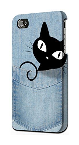 R2641 Pocket Black Cat Case Cover for iPhone 5 5S SE