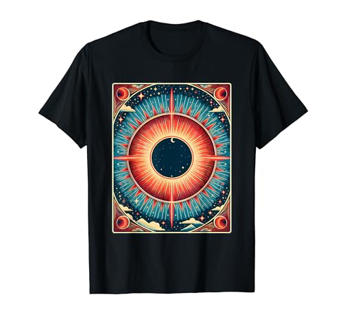 Total Solar Eclipse Tarot Art Abstract line Art T-Shirt
