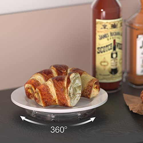 Image of 6 Inch Lazy Susan Turntable Organizer - Rotating Tray Swivel Stand with Steel Ball Bearings for Cake, Kitchen Cabinets, Monitor, TV, Painting, Display (30lb Capacity /Clear Acrylic)