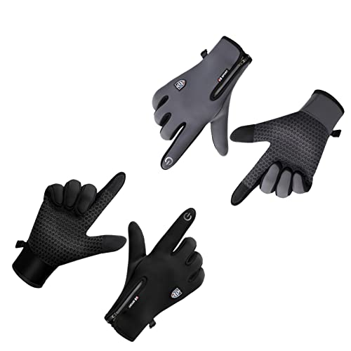 Wenkesim Winter Gloves Touch Screen: Ski Gloves, Running Gloves For Men Cold Weather, Texting Gloves For Men, Womens Gloves Winter (Black&Grey, Large) #TOP23