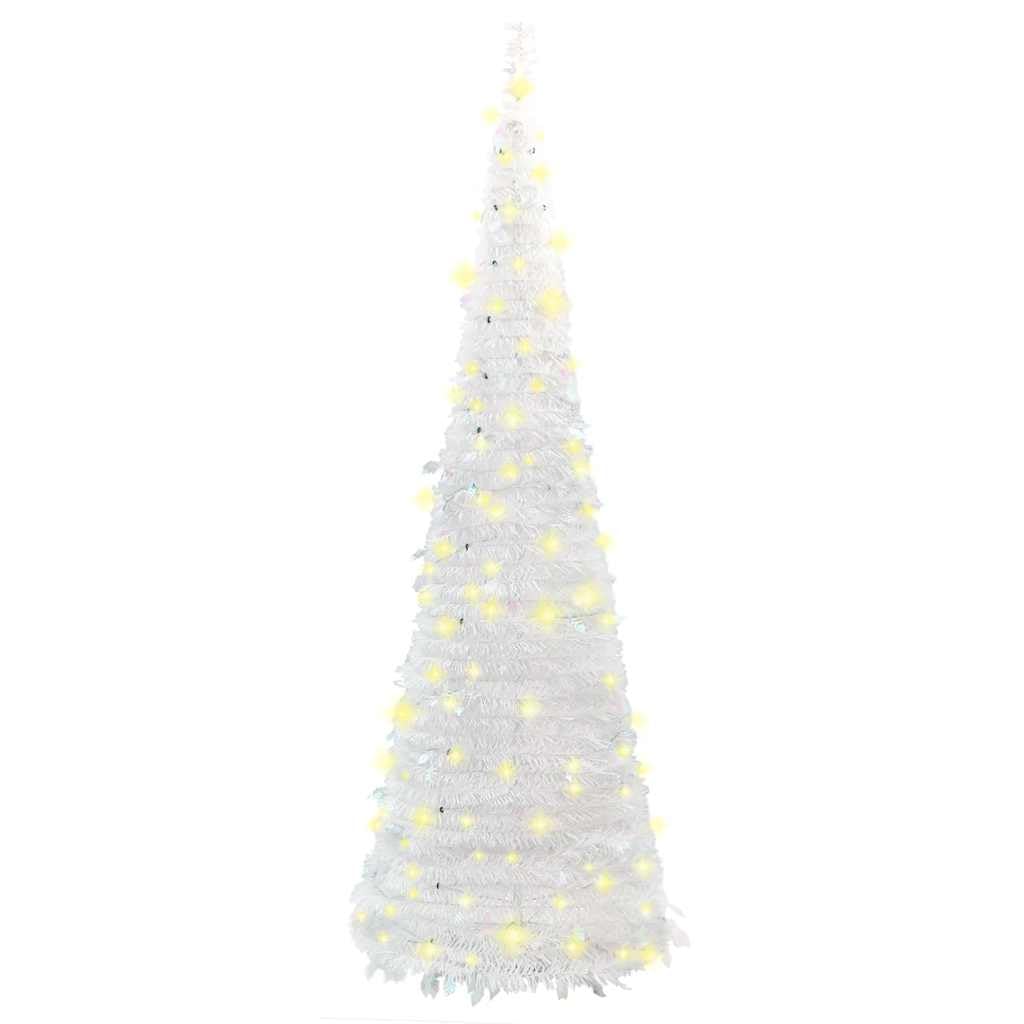 vidaXL Pop-Up-Weihnachtsbaum Künstlich 100 LEDs Weiß 150 cm