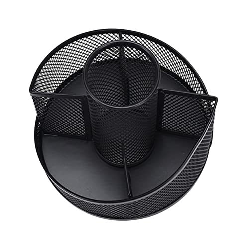 SHINEOFI Portalápices Giratorio Soporte De Control Remoto De Pared Organizador De Bolígrafos Para Escritorio Organizador De Escritorio De Malla Blanca Archivador Hundir Black Hierro Forjado