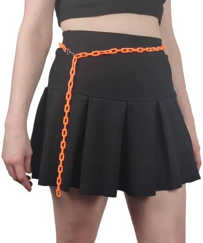 Vista 2 de Cinturón de cadena colorido Joyería de cadena para festivales rave, conciertos, fiestas 16 colores brilla en la oscuridad Reactivo UV Lima