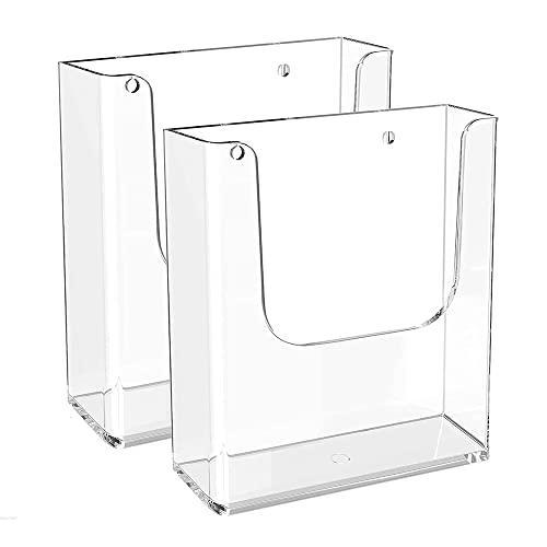 Niciksty 2 Soporte Folletos de Acrílico Transparente A4 para Pared o Mesa – Soporte para Folletos, Menú, Revistas, Panfletos y Volantes