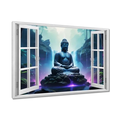 Bouddha et méditation toile murale 120x80cm pour rompre la monotonie d'un grand mur vide