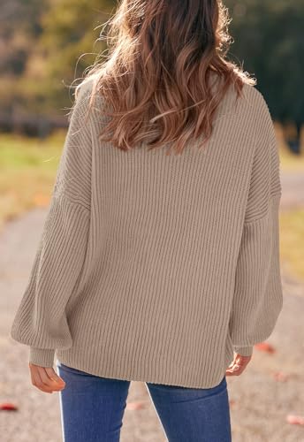 Image of PRETTYGARDEN Womens Sweaters Spring 2026 Oversized Chunky Knitted Pullover Sweater Casual Long Sleeve Crewneck Cute Sweaters