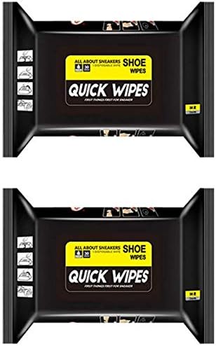 White Shoes Cleaning Wet Wipes No Wash Sports Shoes Detergent Wipes Sneaker Trainer Boot Cleaning Artifact Also for Leather Handbags Purses Briefcases (2x30pcs)