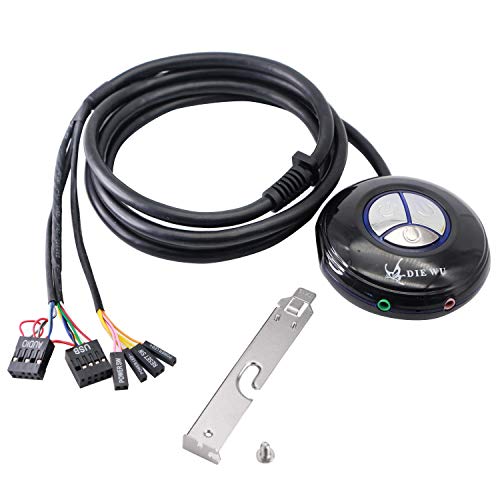 SSI Interruttore a Pulsante HDD per scrivania con Doppia Porta USB, Pulsante di accensione, Porte Audio per PC Desktop Articolo 2