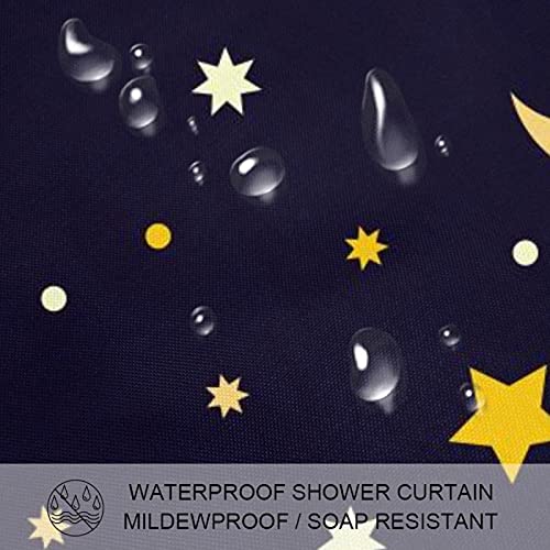Rideau de douche sans odeur étoiles et lune pour éviter l'eau sur le sol - 4