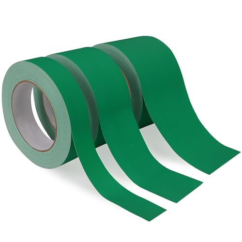 Image of yeload Green Gaffers Tape 3 Pack - 1 inch, 2 inch, 3 inch - 90FT Waterproof, No Residue, Non-Reflective, Easy Tear - Multipurpose Gaff Tape for Photography, Filming, Stage, Production, Masking, Flooring, Gym