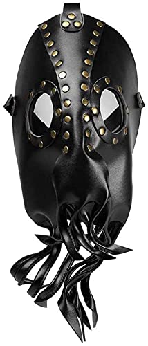 Pandodut Máscara de Pulpo Demonio Máscara Divertida de Halloween Steampunk Máscara de graduación de Fiesta de Cuero PU Niño Adulto Cover