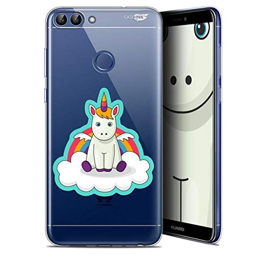 Caseink fodral för Huawei P Smart (5.7) Gel HD [tryckt i Frankrike - ny kollektion - mjuk - stötskyddad] Baby enhörning