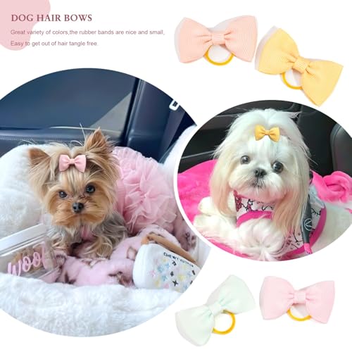Yxiang Puppy Dog Small Hair Bows with Rubber Bands 40PCS Dog Bows Pet Grooming Hair Accessories for Yorkie Doggies Girl Puppy - Image 4