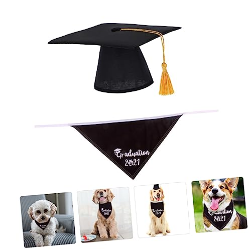 BESPORTBLE 2pcs Pet Graduation Hat and Bib Dog Costume Supplies miniatura 3