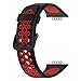 Turnwin 1pc Compatible with Huawei Watch Fit 2 Bands, Two-Color Silicone Wristband Replacement Breathable Sport Straps for Huawei Watch Fit2 Band Men Women (Black+Red)