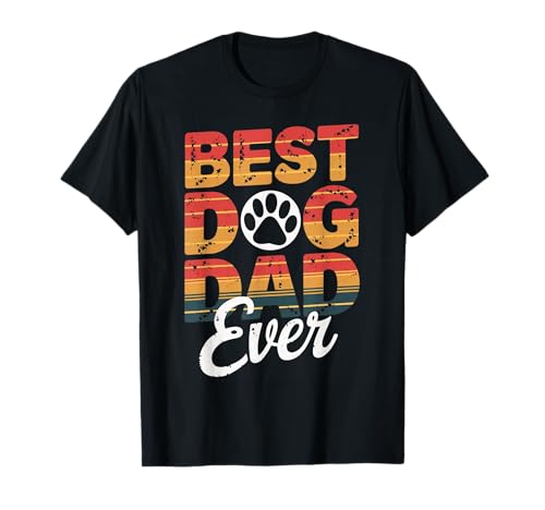 Camiseta divertida con estampado de pelo para padres con estampado Best Dog Dad Ever Camiseta
