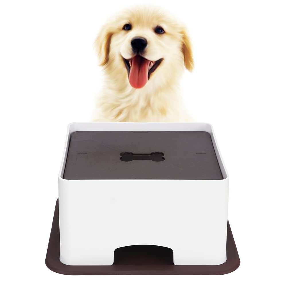 Mesa de alimentación para Mascotas, plástico Ajustable, Elevado, Soporte para Cuenco de Agua y Comida, Almohadilla Antideslizante, dispensador de alimentador, Accesorio, Hora de (Grande)
