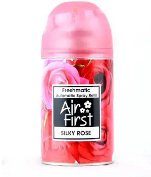 Air first SILKY ROSE Automatic Spray Freshmatic (225 ml) | Room Freshener-image-1