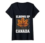 Photo Gallery donna elbows up canada funny hockey fight spirit gift maglietta con collo a v Photo Gallery donna elbows up canada funny hockey fight spirit gift maglietta con collo a v