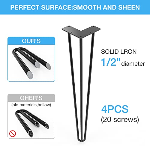 Winsoon Furniture Legs Hairpin Legs 18 Inch Set Of 4 Metal Table Legs Diy Projects For Coffee Table Legs, End Table,Desk,Dining,Bench Legs, Night Stands Legs #TOP4