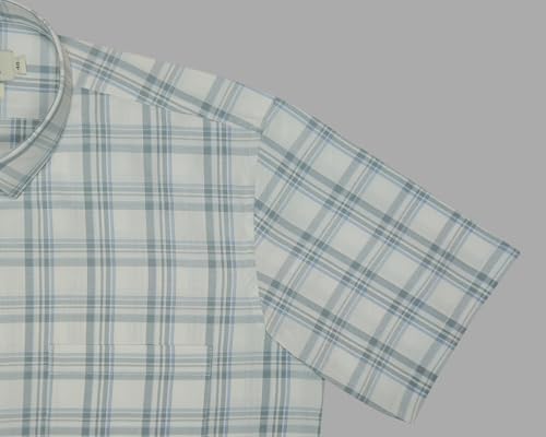 Image of GHPC 100% Cotton Checkered Half Sleeves Regular Fit Formal Shirt for Men