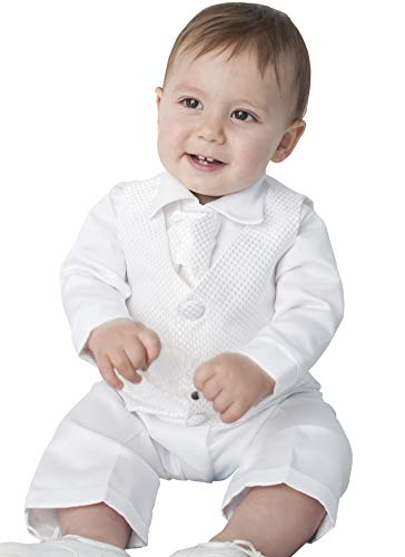 4 piezas Leo para trajes de bautizo en color blanco