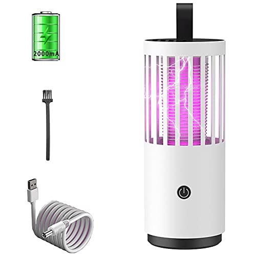 Lámpara electrónica para Asesino de Mosquitos, 2000 mA Recargable fotocatalizador biónico para Interiores con luz UV, Trampa de Insectos no química respetuosa con el Medio Ambiente para Interiores Cover