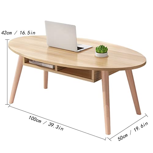 Table basse ovale et table d'appoint de salon multifonctionnelle meuble TV petit espace - 3