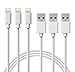 Charger 6-Feet Lightning to USB Charging Cable, Syncing and Charging cord for iPhone 6s Plus/ 6 /SE/5s 5c 5, iPad Air / mini / 4th Gen, iPod nano / touch - White (3 Pack)
