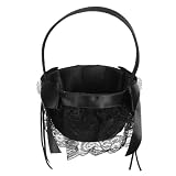 UPKOCH Cesta de Boda para Niña Flores Negra, Ligera y Tejida, con Capacidad Adecuada para Ceremonias y Fiestas Elegantes
