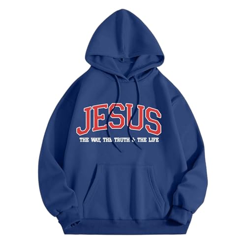 Image of Generisch Women's Long Sleeve Letter Print Hoodies with Pockets Tie Dye Jumper, darkblue, XXL