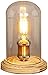 Produktbild INJUICY Loft Vintage Industriell E27 Edison Hölzern Basis Glas Schreibtischlampen Antiken Tischlampe Schreibtisch Licht Tisch Glühbirnen für Café Bar Balkon Nachttisch Flur Schlafzimmer Wohnzimmer