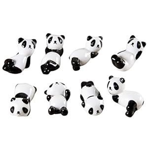 BESTONZON Panda Essstäbchenablage 8er Set Keramik