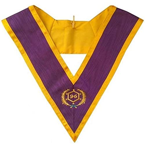 Bricks Masons 96th Degree Memphis Misraim French Regulation Collar - Purple