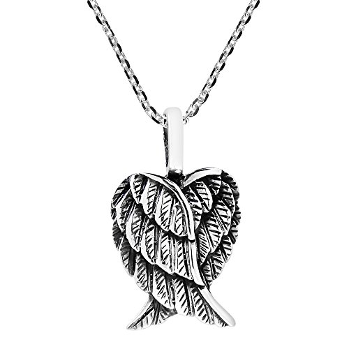 Collier ailes d'ange en argent sterling pendentif cœur femme chaîne argent 925