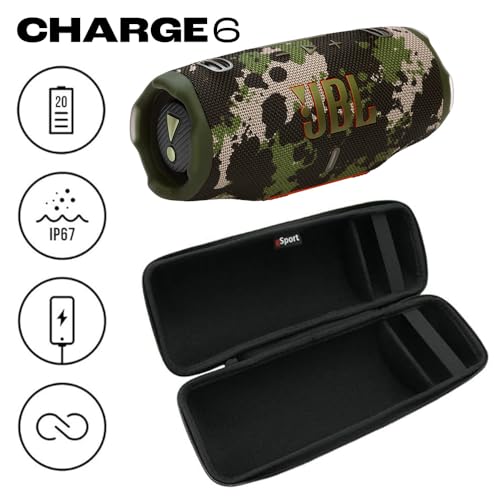 JBL Charge 6 Waterproof Portable Speaker Bundle with gSport Carbon Fiber Case (Camo) - image 2