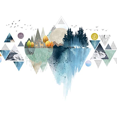 BuerHomie Sticker Mural Arbre Moderne - 2x 30x90cm - Autocollant Déco Salon, Chambre - Amovible
