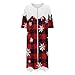 Women's Christmas Zipper Robes 3/4 Raglan Sleeve Loose Nightgown Slit Side Loungewear Dress Housecoat with Pockets