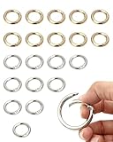 ZEXIJOW 20 Stück Runder Karabinerhaken mit Feder-Schnappverschluss,27.6mm Gold und Silber Schlüsselring Schnalle für Taschen,Geldbörsen,Handtaschengurte und DIY Schlüsselanhänger Zubehör