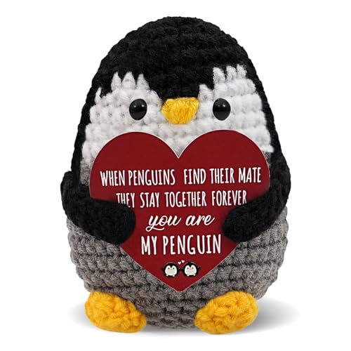 Valentines Day Gifts for Him Her Husband Wife,Emotional Support Crochet Penguin...