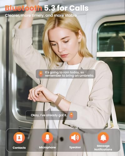 Smartwatch Damen mit Telefonfunktion, 1000mAh Akku, 100 Tage Standby, 1.83" Fitnessuhr mit Herzfrequenz, SpO2, Schlafmonitor, 120+ Sportmod, IP68 Smart Watch, Schrittzähler für Android iOS Roségold 6