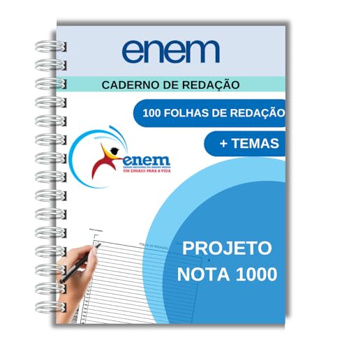 Caderno de Redação ENEM com 100 folhas e TEMAS: 1