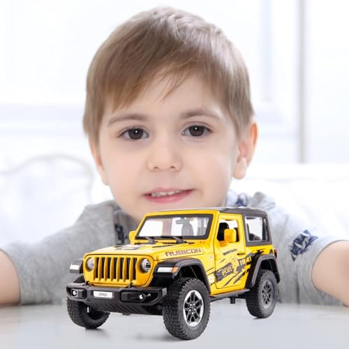 Image of 1:32 Alloy Model Car Compatible for Wrangler Rubicon Style, Diecast Pull Back Toy Car with Light & Sound for Kids Boys Girls Gift (Green)