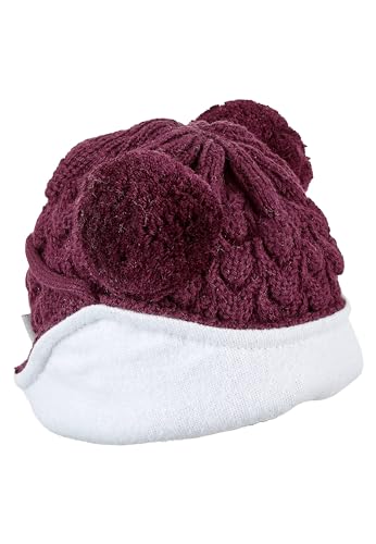 Bonnet à pompon rose Sterntaler en maille structurée pour bébé