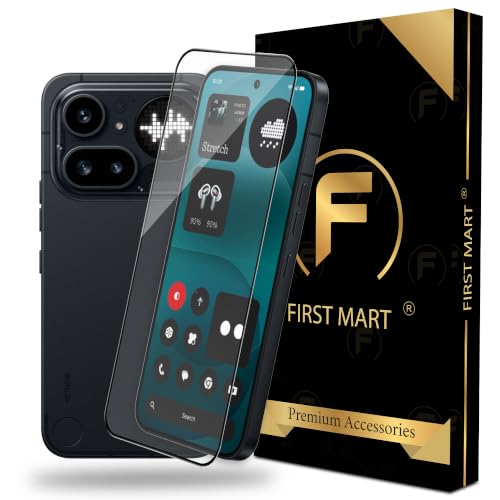 Image of FIRST MART Tempered Glass for Nothing Phone 4A Pro, 9H Full-Glue Screen Protector, 3D Edge-to-Edge, HD Clear, Oleophobic, Case-Friendly, Black, Pack of 1